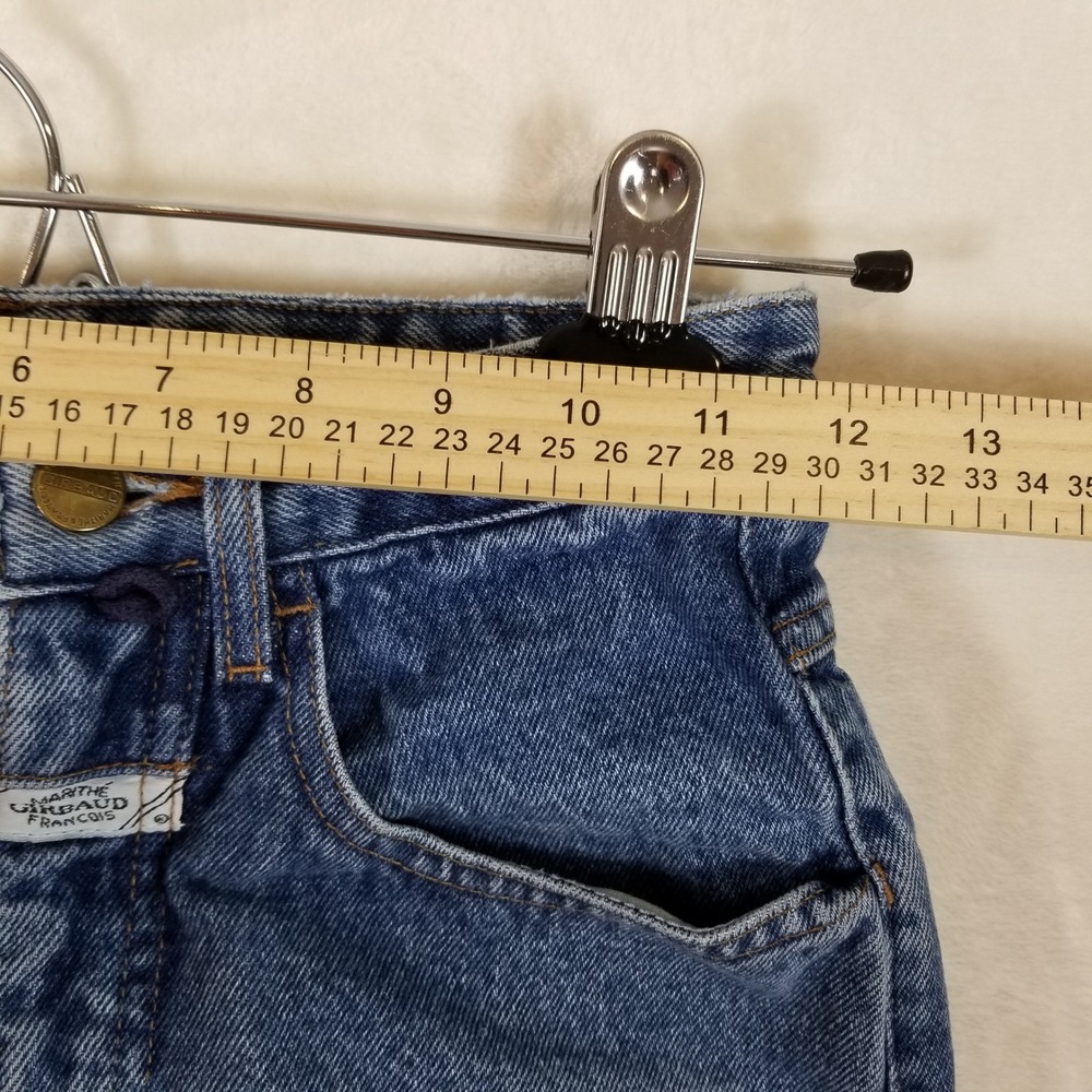 Marithe Francois Girbaud Vintage Denim Cut Off Shorts Stonewash Blue Womens 3/4 - Picture 6 of 8